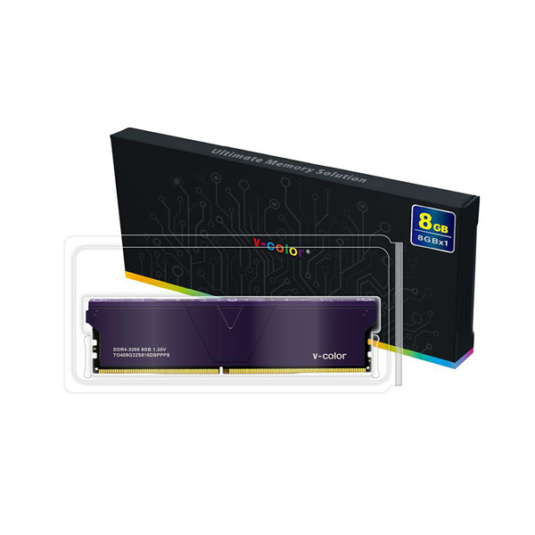 Ram Desktop V-color Skywalker Plus 8GB DDR4 3200Mhz (Purple)