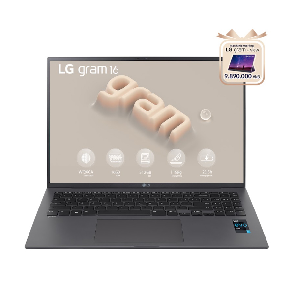 Laptop LG Gram 16Z90R-G.AH76A5 (Core i7 1360P/ 16GB RAM/ 512GB SSD/ Intel Iris Xe Graphics/ 16.0inch WQXGA/ Windows 11 Home/ Black/ Model 2023)